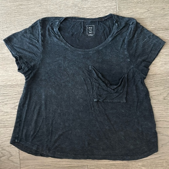 EUC Pacsun Distressed Dark Gray Pocket Tee - Picture 1 of 3